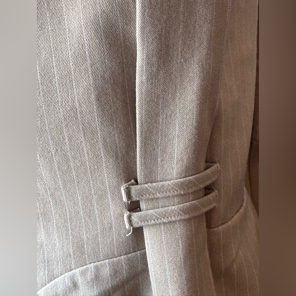 PrettyLittleThing taupe pinstripe Bardot corset bodycon dress NWT 12 - Picture 3 of 7